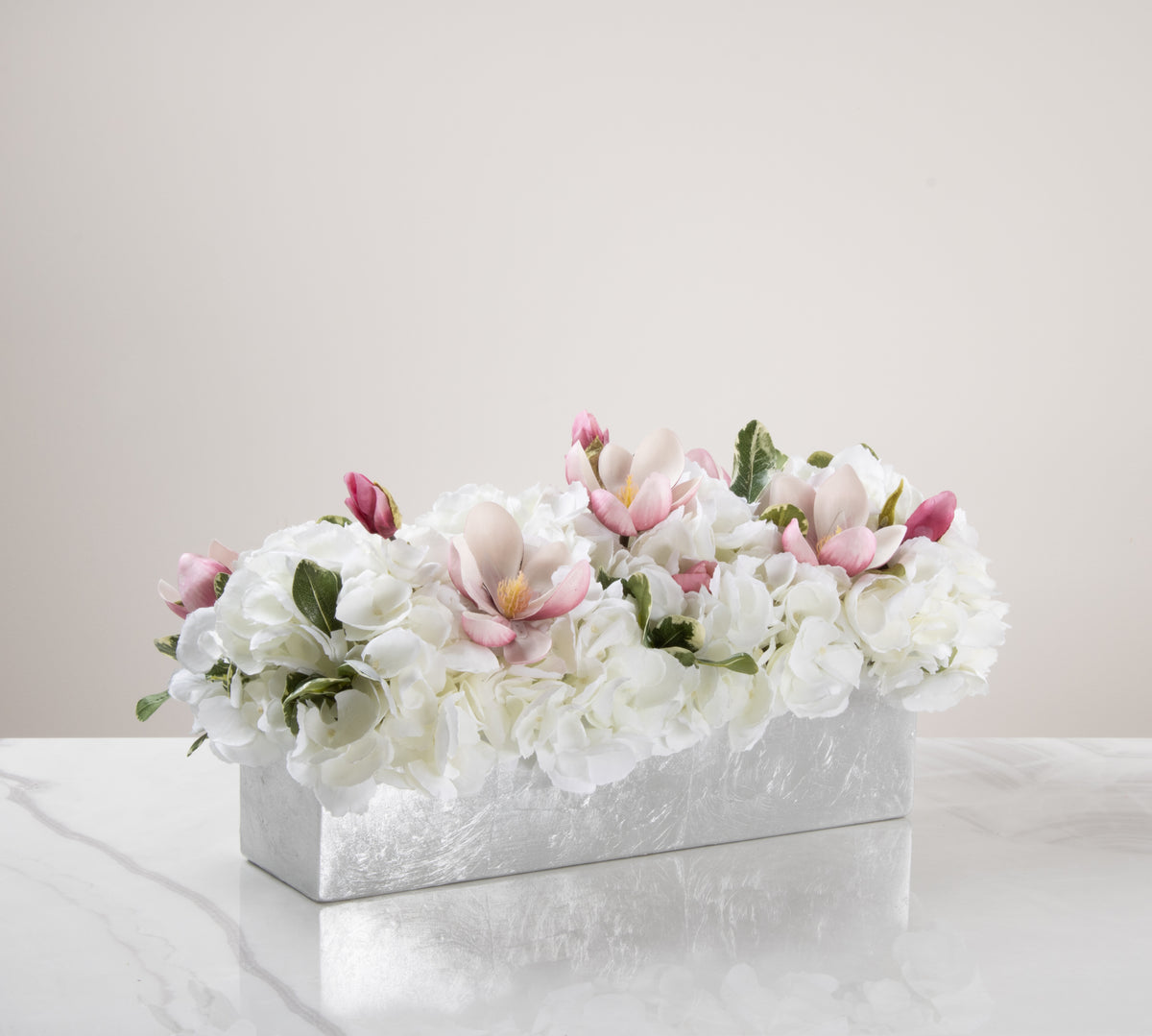 Blooming Magnolia Silver Base Fauxever Florals