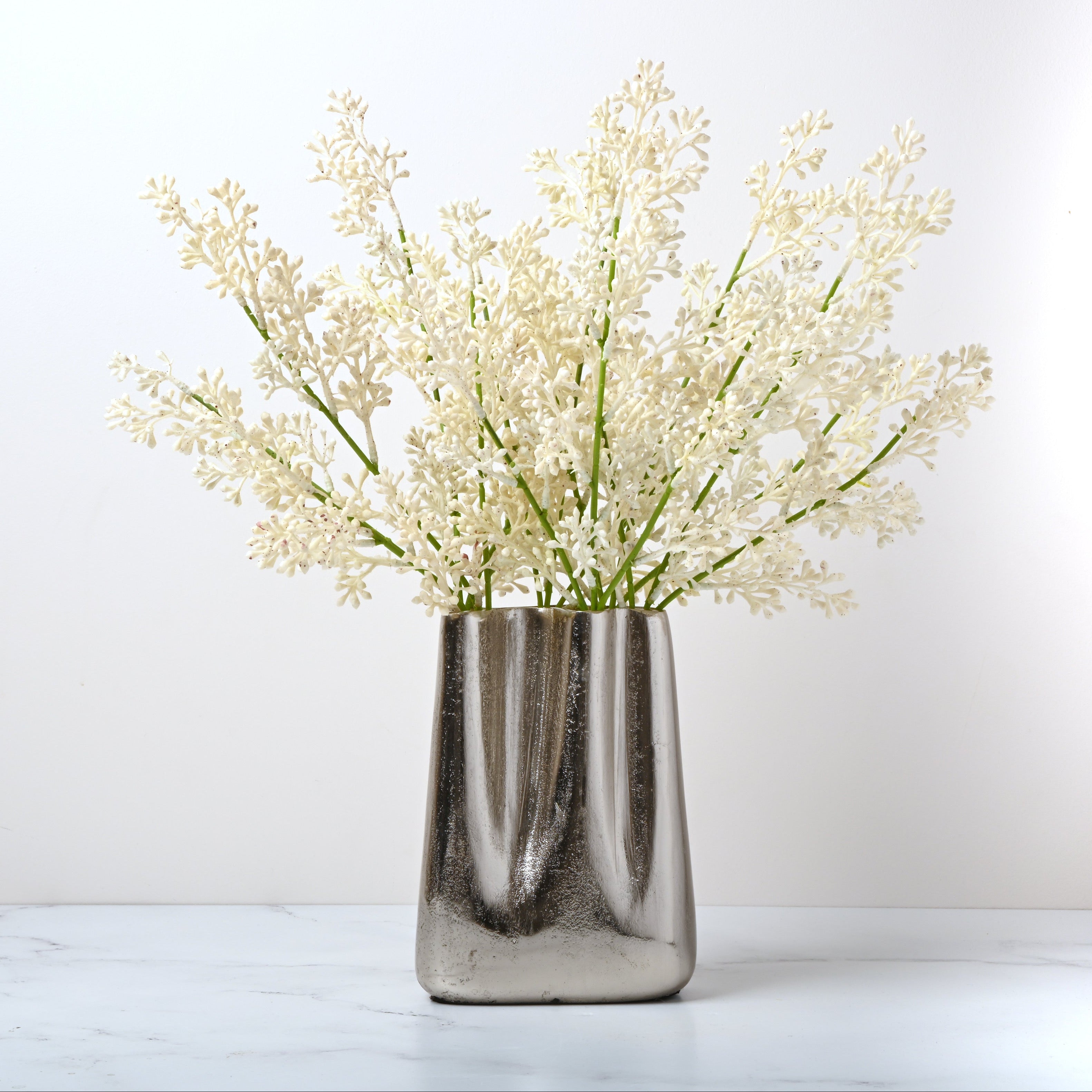 Crinkle Vase with Seeded Branches