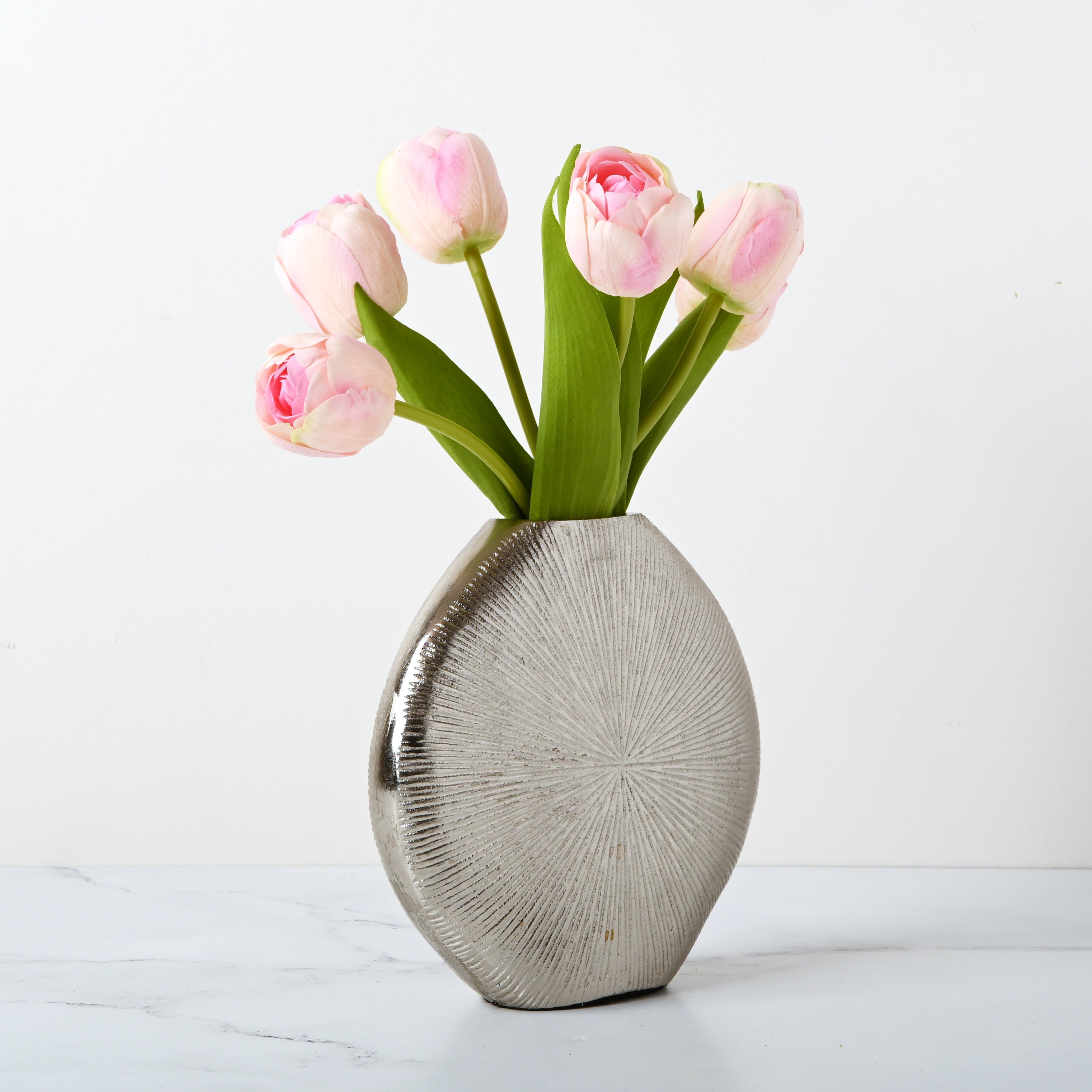 Starburst Vase with Real Touch Tulips