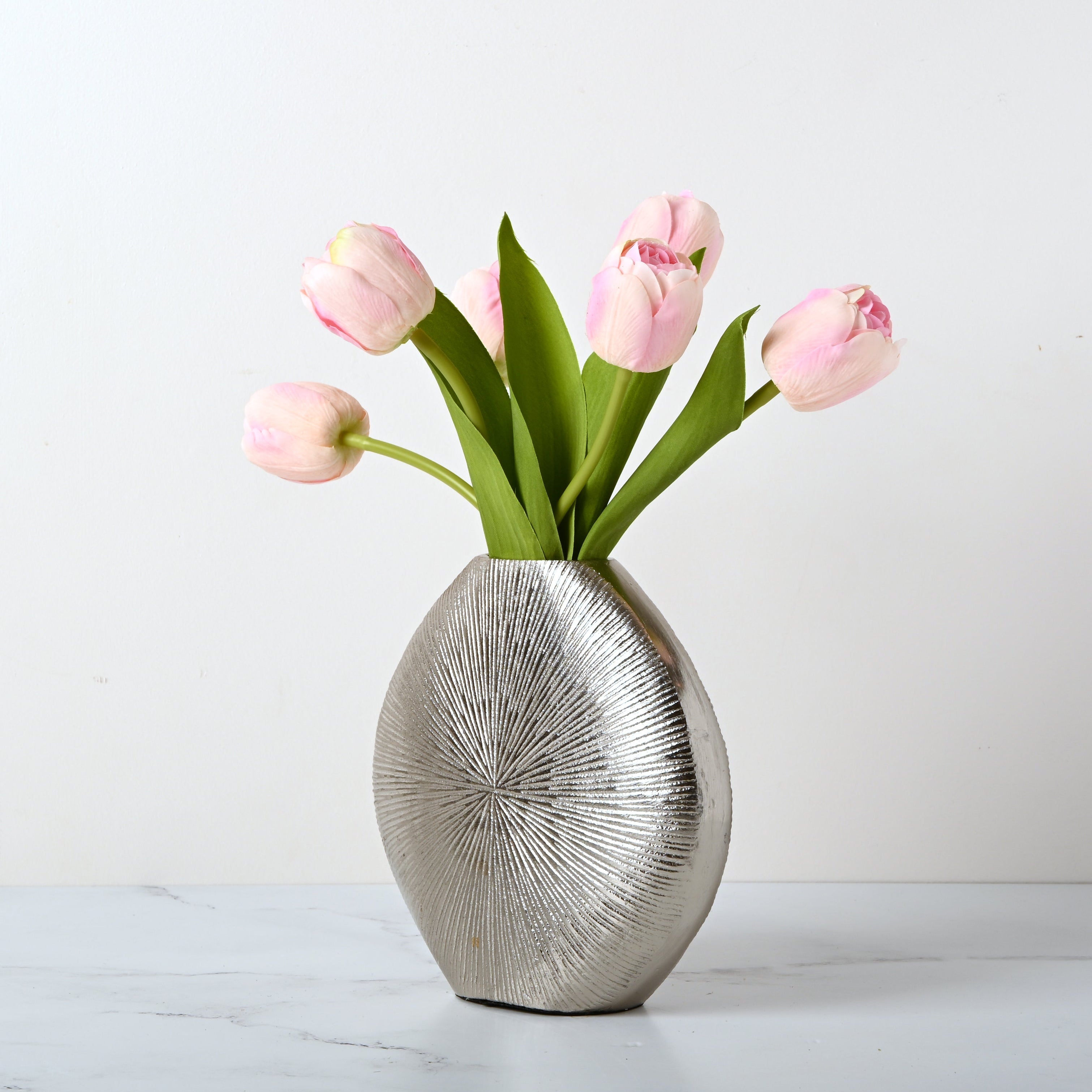 Starburst Vase with Real Touch Tulips