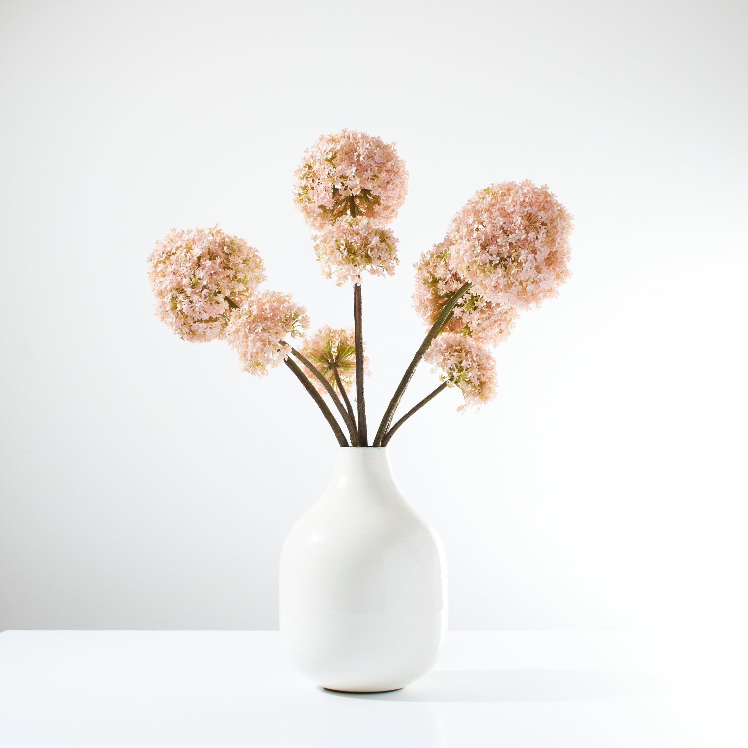 Pink Pink Snowballs in Enamel Vase