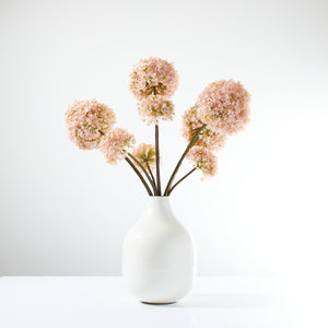 Snowballs in Enamel Vase-Soft Pink