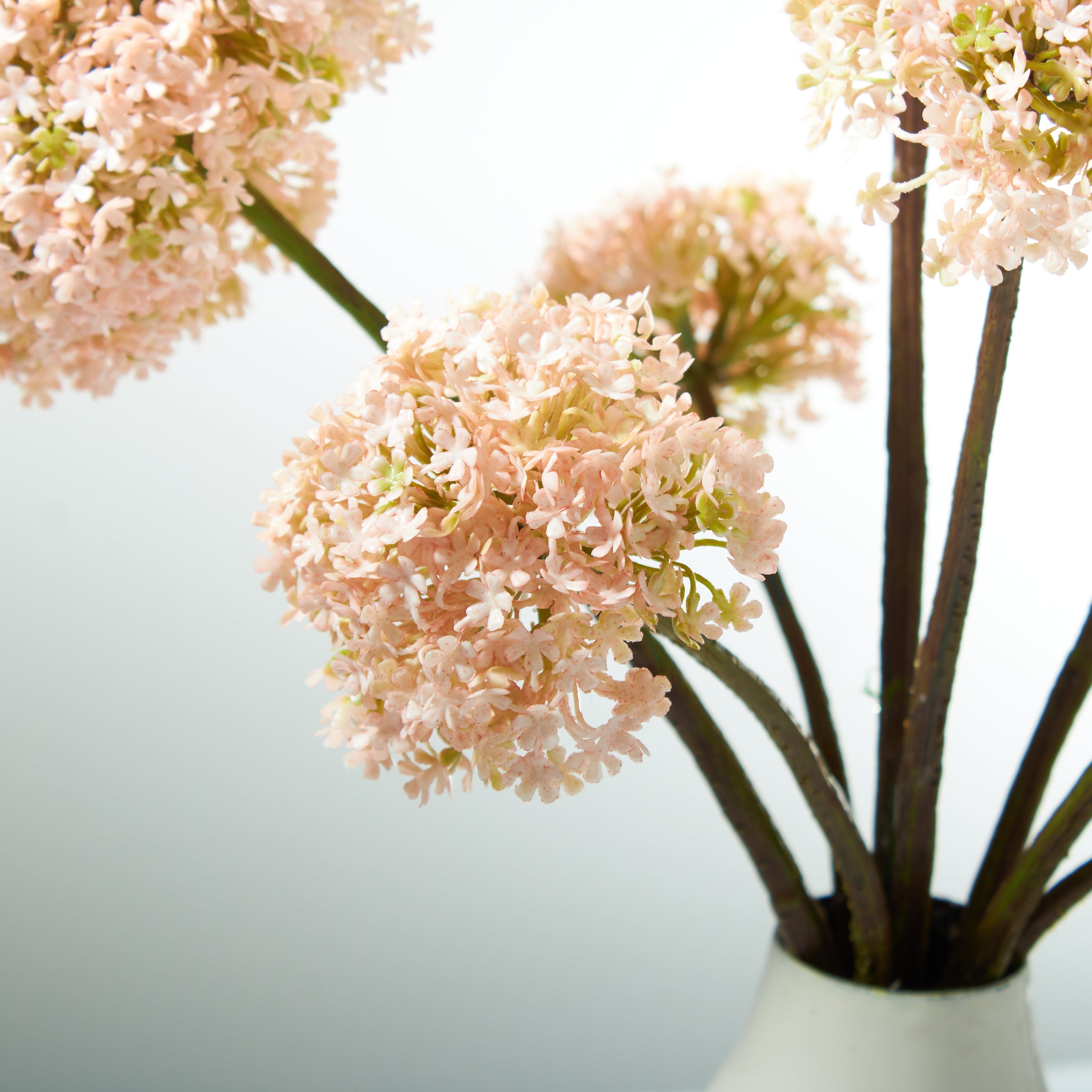 Pink Pink Snowballs in Enamel Vase