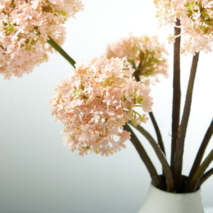 Snowballs in Enamel Vase-Soft Pink