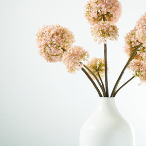 Snowballs in Enamel Vase-Soft Pink