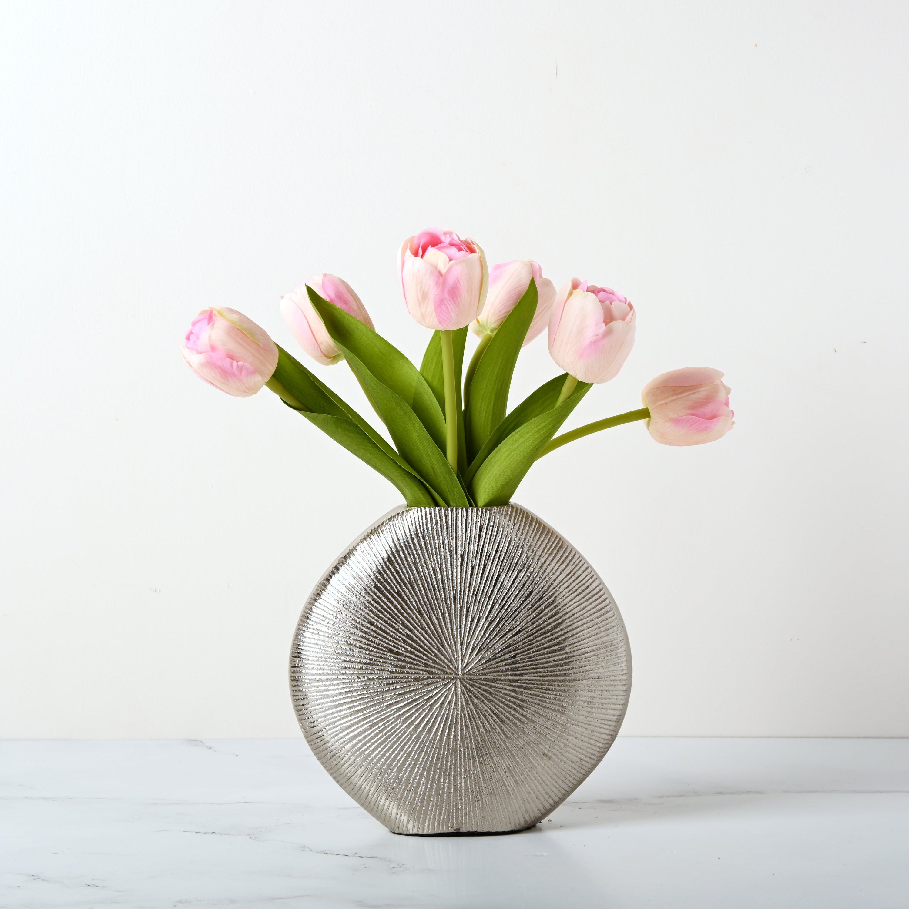 Starburst Vase with Real Touch Tulips