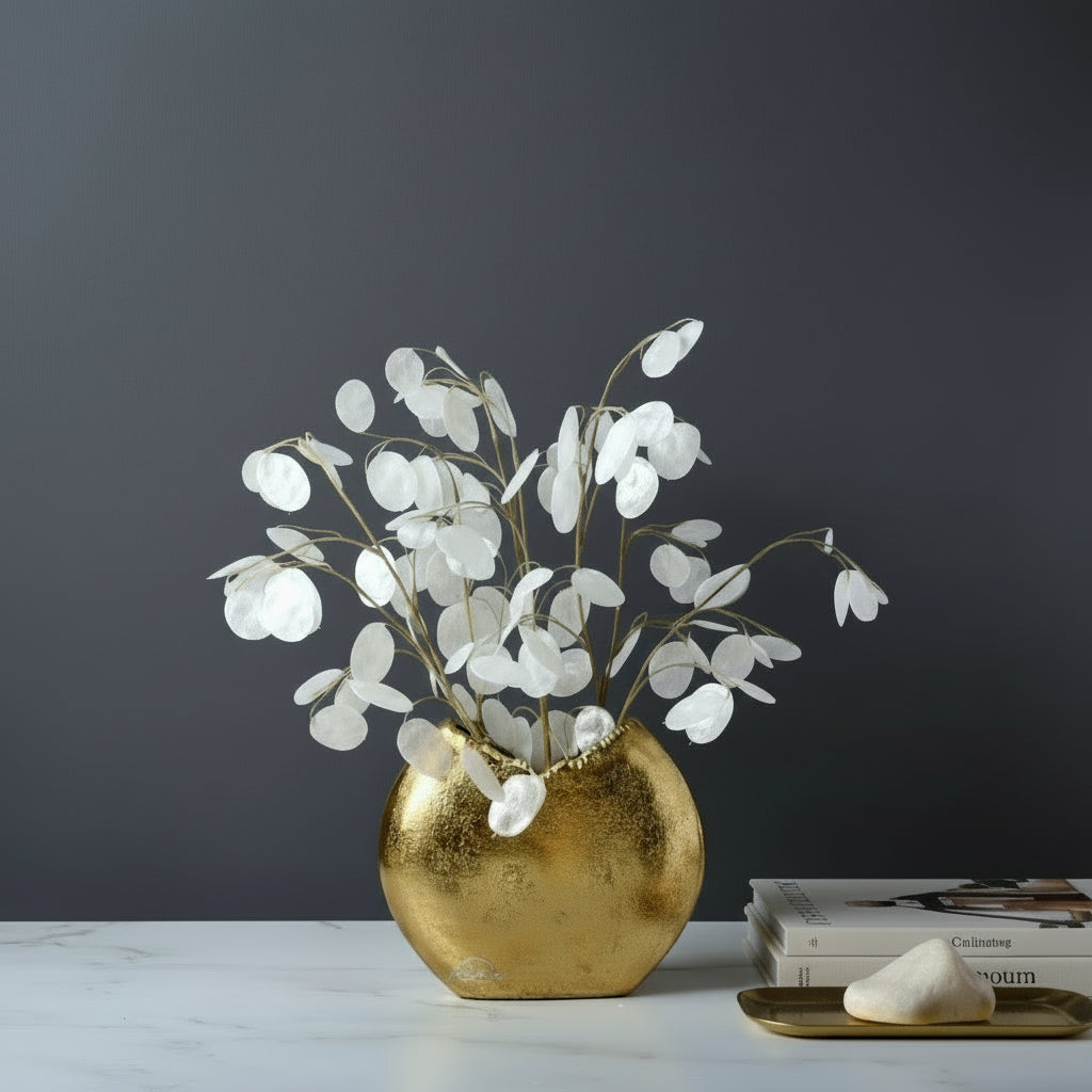 Moon Vase with Luminara Flowers