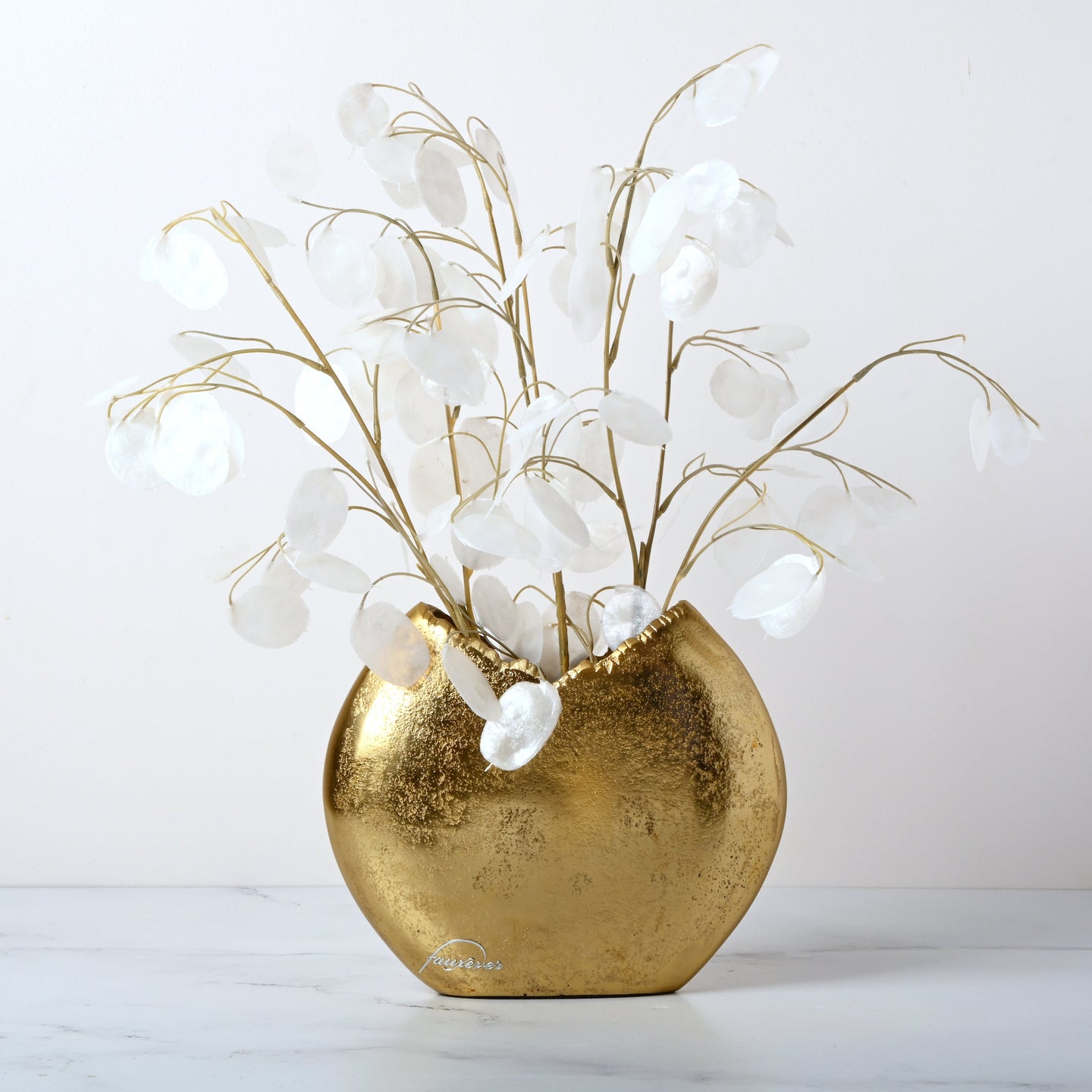 Moon Vase with Luminara Flowers