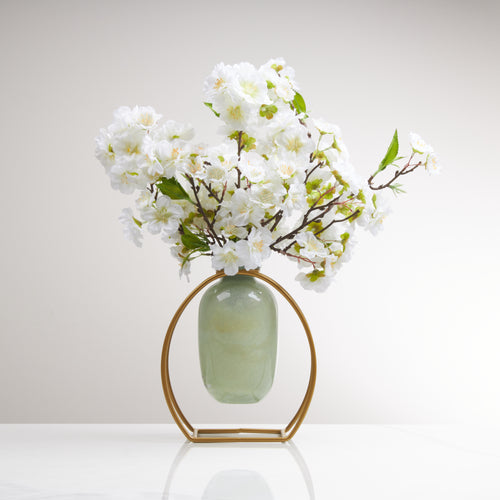 Suspend Vase With Cherry Blossoms-Wh/ Small